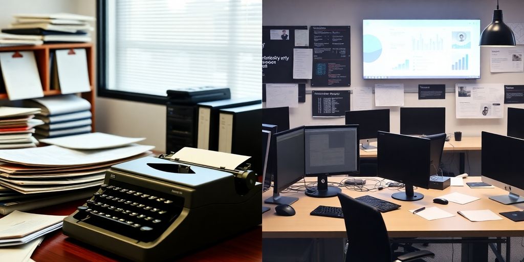 Digitisation und Digitalisation in einem Bild verglichen.